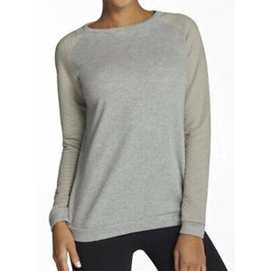 Fabletics Gray Quilted Sleeve Sweatshirt